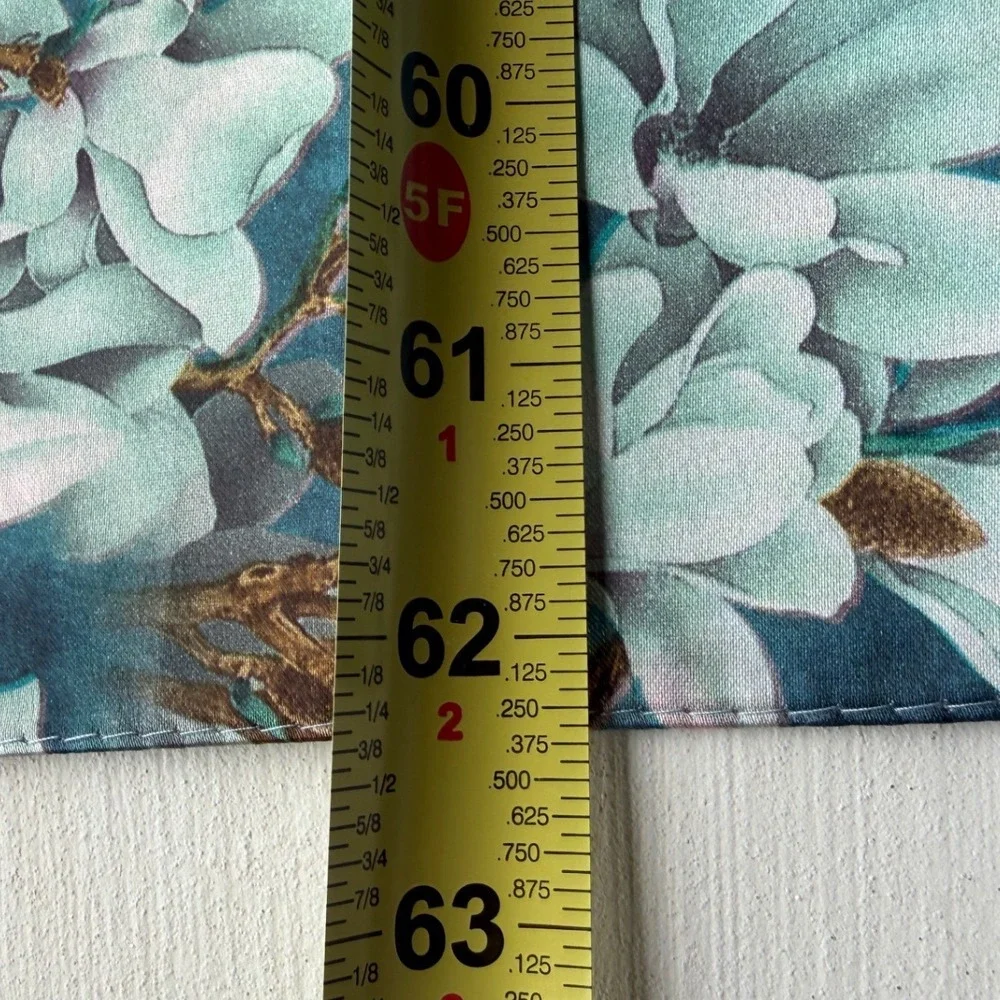 100% Silk Oversized Floral Scarf Wrap 62x28 Reversible Vibrant Botanical